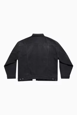 Black balenciaga denim jacket hot sale