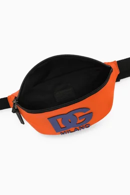 Buy Dolce Gabbana Orange DG Logo Belt Bag in Nylon for Boys in