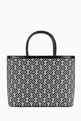 Buy Elisabetta Franchi Black Large EF Logo Tote Bag in Jacquard