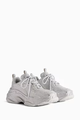 Buy Balenciaga Grey Triple S Rhinestone embellished Sneakers in
