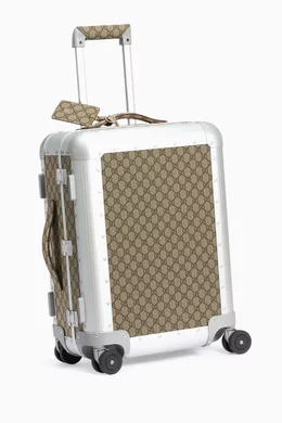Buy Gucci Neutral Porter Cabin Plus Trolley Bag in Coated canvas