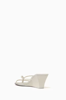 Womens white best sale low wedge sandals