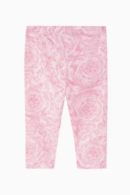 Buy Versace Pink Barocco Baby Leggings in Cotton for Girls in UAE