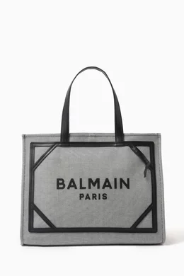 Buy Balmain Black B Army Shopper Tote Bag in Canvas for Women in