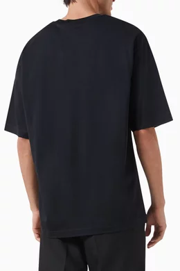 Buy Acne Studios Black Face Logo T shirt in Organic Cotton jersey for Men in UAE Ounass