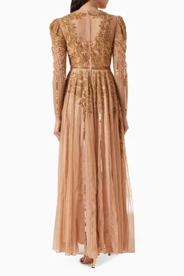 Beaded mesh gown mac duggal sale