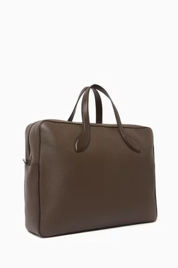 Buy Bally Brown Gentleman Briefcase in Grained Leather for Men in