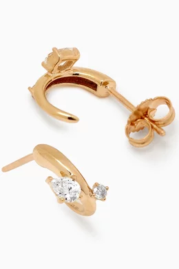 Diamond j hoop earrings discount