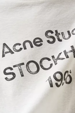 Buy Acne Studios White Logo T shirt in Cotton Blend for Women in