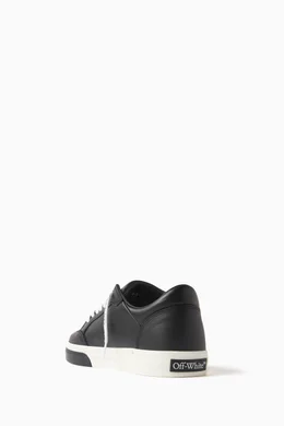 Black leather sneaker white sole sales