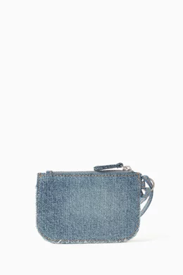 Buy Balenciaga Blue Le Cagole Coin Holder in Frayed Denim for