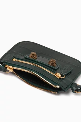 Buy Balenciaga Green Le Cagole Coin Holder in Croc embossed