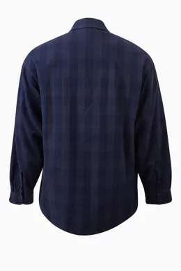 Buy Balenciaga Blue Unisex Oversized Check Flannel Shirt in Cotton for UNISEX in UAE Ounass