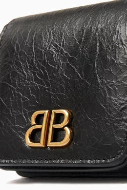 Buy Balenciaga Black Monaco Flap Coin Card Holder in Puffy Arena Lambskin for Women in UAE Ounass