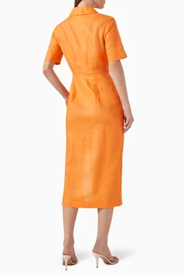 Orange button 2025 up dress