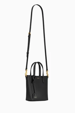 Buy SAINT LAURENT Black Mini Shopping Saint Laurent Tote Bag in