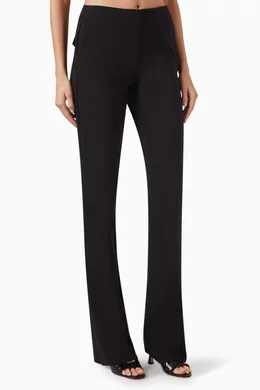 Buy Marella Black Fumato Straight Pants in Cotton for Women in UAE