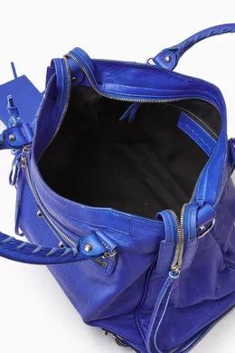 Buy Balenciaga Pre Loved Blue Velo Motorcycle City Bag in Lambskin