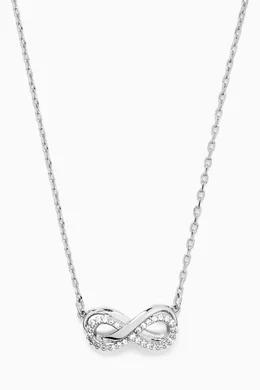 Diamond infinity necklace white gold store