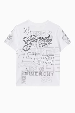 Buy Givenchy White Logo Print T shirt in Cotton for Boys in UAE