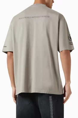 Buy Balenciaga Brown World Food Programme Printed Medium Fit T shirt in Cotton Jersey for Men in UAE Ounass