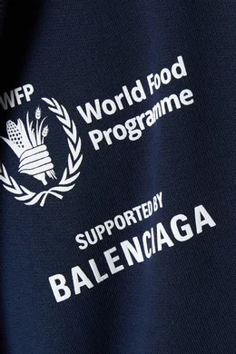 Buy Balenciaga Blue World Food Programme Medium Hoodie in Cotton for Men in UAE Ounass