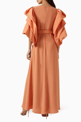 Orange best sale crepe dress