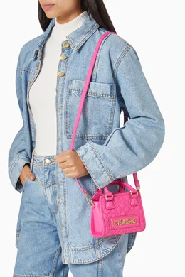 Buy Love Moschino Pink Mini Top Handle Bag in Quilted Faux Leather for  Women in UAE