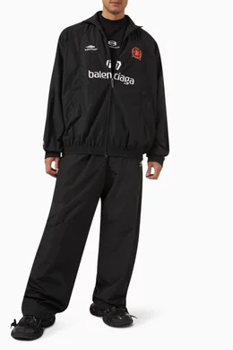 Buy Balenciaga Black Dubai Soccer Tracksuit Jacket in Techno Poplin for Men in UAE Ounass