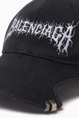 Buy Balenciaga Black DIY Metal Outline Baseball Cap in Cotton drill for UNISEX in UAE Ounass