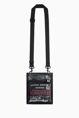 Buy Balenciaga Black Small DIY Metal Explorer Pouch Crossbody Bag in Nylon for Men in UAE Ounass