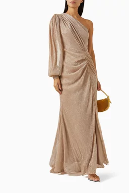 One shouldered maxi sales dress