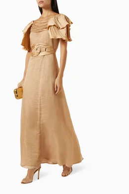Belted maxi deals dress