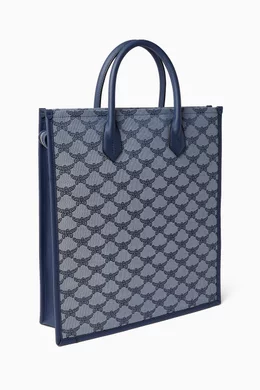 Buy MCM Blue Medium Himmel Tote Bag in Lauretos Canvas for UNISEX