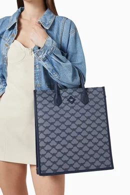 Navy blue mcm best sale tote bag