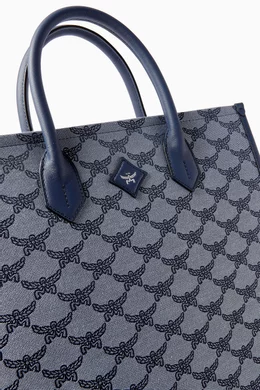 Navy blue clearance mcm tote bag