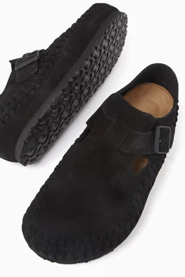Buy Kith Black Kith x Birkenstock London Braided Sandals in Suede