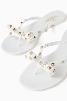 Valentino garavani pvc rockstud flat sandals hot sale