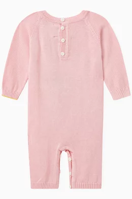 Buy Gensami Pink Alpaca Romper in Silk cotton for Baby Girls in UAE