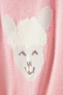 Buy Gensami Pink Alpaca Romper in Silk cotton for Baby Girls in UAE Ounass