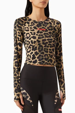 Buy P.E. Nation Brown Downforce Long Sleeve Active Top in Nylon