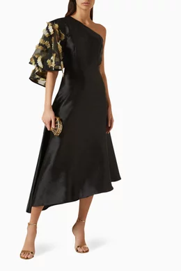 One shoulder hot sale asymmetrical dress