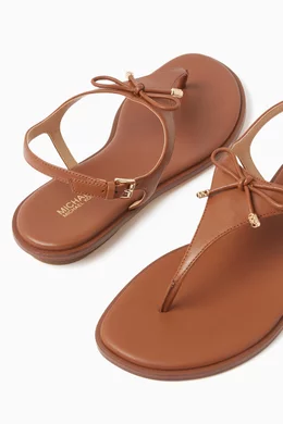 Buy Michael Kors Brown Nori T strap Sandals in Leather for Women