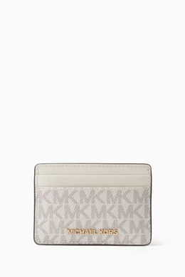 Buy Michael Kors Neutral Card Holder in Logo Canvas for Women