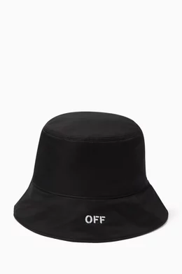 Buy Off White Black Reversible Bucket Hat in Nylon for Men in UAE Ounass