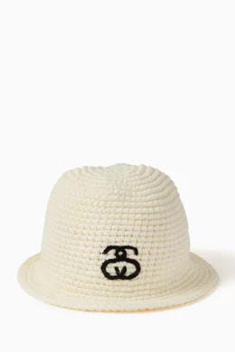 Buy Stüssy Neutral SS Link Knit Bucket Hat in Acrylic Online for Men 