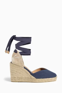 Buy Casta er Blue Carina 70 Espadrille Wedges in Canvas for