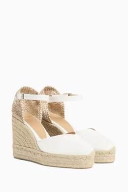 Buy Casta er White Chiarita 80 Espadrille Wedges in Canvas for Women in UAE Ounass