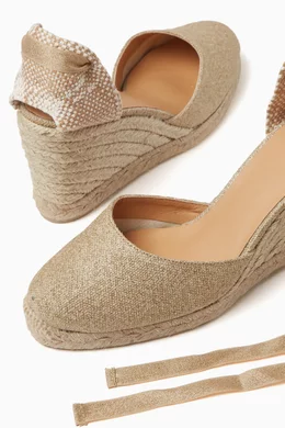 Buy Casta er Gold Carina 70 Espadrille Wedges in Canvas for Women in UAE Ounass