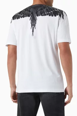 Buy Marcelo Burlon White Icon Wings T shirt in Cotton Jersey for